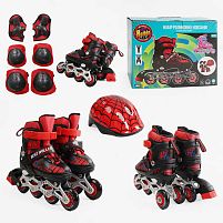 Ролики 12405-S розмір 28-31 колеса PVC, устілка 17 - 19 см, ПЕРЕДНЄ КОЛЕСО СВІТЛО, d – 6.5 см, шолом - 21х17 см, захист, в коробці