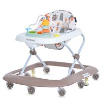 Ходунки дитячі El Camino ME 1217 Mocha (колеса: 8 шт, стопори: музика, світло, кермо, рухомі детал, білий/коричневий)