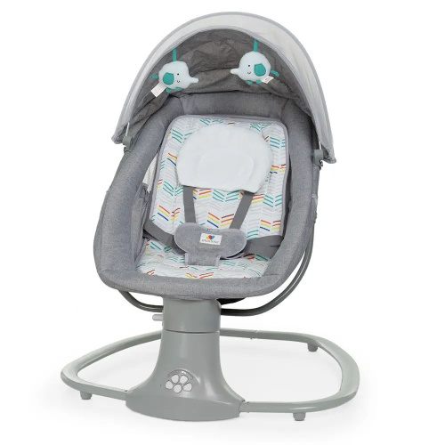 Крісло-шезлонг для немовлят з електро-заколисуванням Mastela 8104 Light Grey (механізм гойдання: поворотний, 3в1) фото 4
