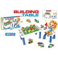 Столик з конструктором 6203 156 елементів, розмір столика: 46х29х26 см, розмір стільчика: 24х24х37 см, кошики, в коробці