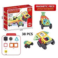 Магнітний конструктор 2266-30 38 деталей, наліпки, в коробці