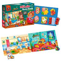 Логічна книжка "Бізі бук. Мій дім" VT 1310-08 /укр/ "Vladi Toys", 6 сторінок, 2 кільця, 44 деталі, гра з липучками, в коробці