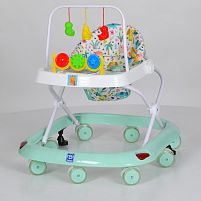 Ходунки дитячі Bambi M 0541C-10 (56*60*63 см., колеса: 8 шт, Ø7 см, стопори: 2 шт., регулювання висоти: 3 положення, музика, 3 підвіски, салатовий)