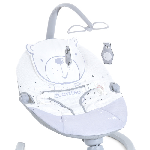 Крісло-шезлонг для немовлят з електро-заколисуванням El Camino ME 1116 CUTE Gray (механізм гойдання: поворотний) фото 9