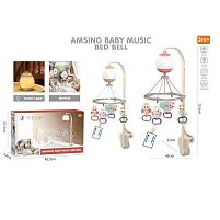 Карусель HL 2025-77 2 кольори, підсвічування, звуки, мелодії, пульт керування, таймер, регулювання гучності, обертається, підвіски-брязкальця,