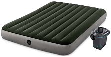 Надувний матрац Intex 64779 «Dura-Beam» (25*152*203 см, двомісний, електронасос на батарейках, до 272 кг)