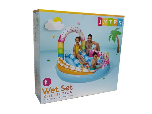 Дитячий надувний ігровий центр Intex 57144 «Candy Fun» (Водна гірка з басейном та фонтаном, 122*168*170 см., об`єм: 165 л.) фото 7