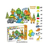 Магнітний конструктор SQ 68002-1 45 деталей, 5 об’ємних фігурок тварин, в коробці