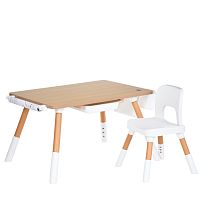 Дитячий столик Bambi M 6319-13 (зі стільчиком, столик: 52*63*90 см, стільчик: 37*37*56 см, 2 кошики, висувний ящик, рулон розмальовки, під дерево)
