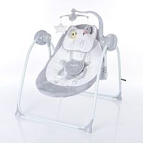 Крісло-гойдалка для немовлят з електро-заколисуванням El Camino ME 1075 TEDDY Gray Animals (механізм гойдання: маятник)