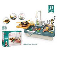 Кухня G 773 A (18) ЗЕЛЕНА, 31 аксесуар, автоматична подача води, на батарейках, в коробці