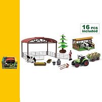 Ферма 550-16 K трактор, звуки, підсвічування, інерція, загін для тварин, фігурки тварин, герой, в коробці