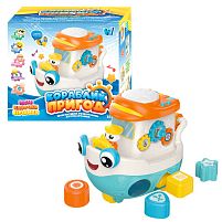 Гра "Кораблик пригод" 45234 "WToys", ОЗВУЧ. УКРАЇНСЬКОЮ МОВОЮ, 8 казок, ноти, підсвічування, пісні, тріскачка, пискавка, цифри, каталка, рухомі