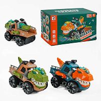 Машинка ZR 171-1 "Динозавр", 2 кольори, світло, звук, колесо вільного ходу, рухливі елементи, в коробці