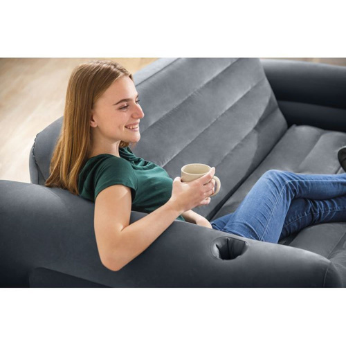 Надувний диван-трансформер 2 в 1 Intex 66552 (66*203*224 см., з двома підстаканниками, навантаження до 200 кг) фото 9