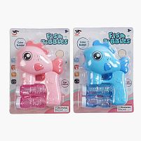 Пістолет з мильними бульбашками 7731 2 кольори, підсвічування, звукові ефекти, автоматичний, 2 пляшечки з мильним розчином, на листі