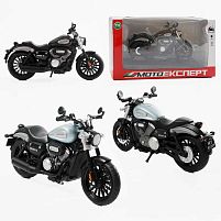 Мотоцикл BG 92-025 "Мото Експерт", 2 кольори, металопластик, масштаб 1:12, прогумовані колеса, підсвічування, звук, амортизація, платформа, в к