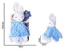 Брязкальце-комфортер 688 M68 "Зайченя", текстильне, гумовий прорізувач, шумливі вушка, петелька для підвішування, в пакеті