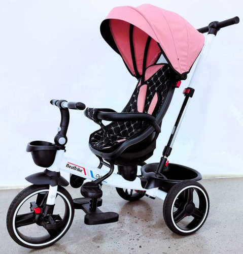 Велосипед дитячий триколісний Best Trike 6390 – 16-002 «Oscar» (колеса: переднє Ø10"/задні: Ø8"/пластик, рама: сталь, батьківська ручка, до 25 кг)