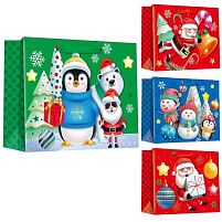 Пакет новорічний паперовий M "Santa&Co" 30*25*12см Stenson R96708-M