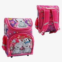 Рюкзак школьный каркасный С 43560 (36) 3D принт, 1 отделение, 3 кармана, ортопедическая спинка, в пакете