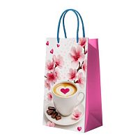 Пакет подарунковий паперовий S "Coffee" 12*22*6.5см Stenson GL-003LAM-S