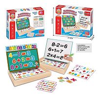 Математика XHM - 9916 A магнітна гра, двостороння основа — для магнітів та маркера, 1 маркер “пиши-витирай”, в коробці