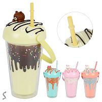 Склянка з кришкою та трубочкою "Sweets" 450мл Stenson R38077