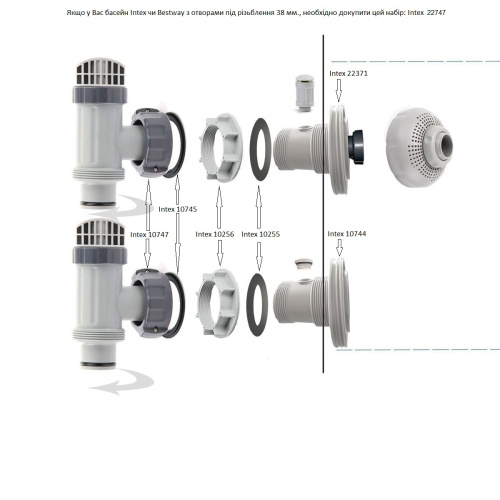 Фільтр-насос пісочний Intex 26648 (10500 л/год., 36 кг., 450W, для басейнів об'ємом 1100-60000 л., таймер, підключення Ø38 мм) фото 6