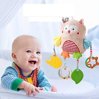 Брязкальце C 75347 "Сова", гумові прорізувачі, кільце, висота 38 см, в пакеті