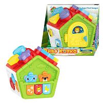 Логічна хатинка 26558 "WToys", ОЗВУЧУВАННЯ УКРАЇНСЬКОЮ МОВОЮ, казки, пісні, загадки, підсвічування, геометричний сортер, в коробці