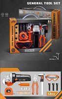 Набір інструментів 778-15 12 елементів, автоматична болгарка, на батарейках, аксесуари, у коробці