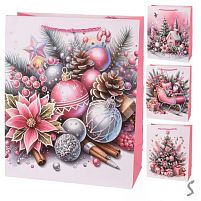 Пакет новорічний паперовий L "Christmas spirit" 31*41*12см Stenson R34834-L