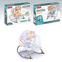 Шезлонг 68157 брязкальце з мелодіями, вібрація, регулювання положення, дуга з пальчиковими іграми, захисна сітка, в коробці