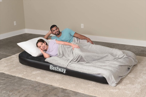 Надувний матрац BestWay 67462 «Flocked Air Bed» (25*137*191 см, 30 см з підголівником, півторамісний, вбудований електронасос 220V, до 273 кг) фото 13