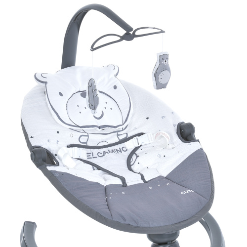 Крісло-шезлонг для немовлят з електро-заколисуванням El Camino ME 1116 CUTE Dark Gray (механізм гойдання: поворотний) фото 4