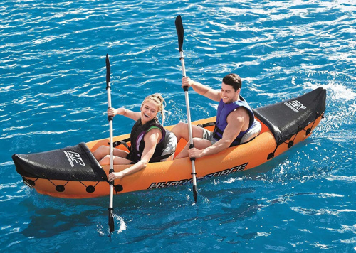 Каяк надувний двомісний (байдарка) BestWay 65077 Lite-Rapid X2 Kayak (88*321 см., навантаження до 160 кг., весла, насос, помаранчевий) фото 24