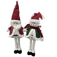 Фігура новорічна "Santa Snowman" 70см (ноги-телескоп) Stenson R96540