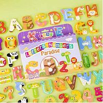 Магніти M 50542 42 елементи, англійська абетка, літери, цифри, товщина: 0.5 см, м’які магніти, в коробці