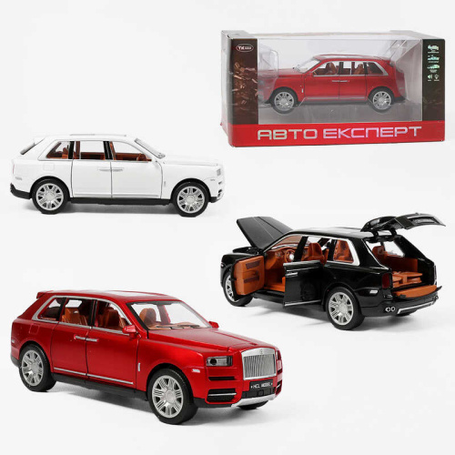 Машинка RS-76216 "Авто Експерт", 3 кольори, металопластик, масштаб 1:22, світло, звук, інерція, відчиняються двері, багажник та капот, в коробці,