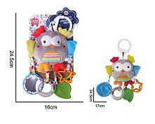 Брязкальце 688 M57 текстильне, підвіска, гумовий прорізувач, кільця, кріплення для підвішування, шелесткі елементи, в пакеті