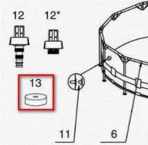Пробка дренажного отвору Intex 10649 (до каркасних круглих бассейнів серії Prism Frame, Metal Frame, Small Frame) фото 4