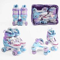 Ролики дитячі Best Roller 67011-31 М (розсувні, розмір 34-38, колеса: 4/Ø45 мм/PU, в два ряда, гальмо переднє, підсвітка, сумка)