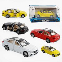 Машинка DL 47020 "Авто Експерт", 4 кольори, металопластик, масштаб 1:32, світло, звук, інерція, відчиняються двері, багажник та капот, в коробц