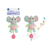 Брязкальце 1952-1 м'яка іграшка, мелодія, заводний механізм, пискавка, мотузок для фіксації іграшки, в пакеті