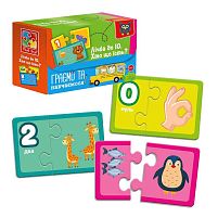 Пазли "Знайди пару. Рахуємо до 10. Хто що їсть" VT5003-01 "Vladi Toys"