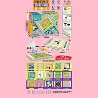 Набір настільних ігор HT 082 8 в 1, ігрове поле, фігурки, фішки, кубик, мішечок, наліпки, інструкція, в коробці