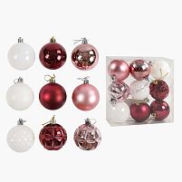 Новорічні прикраси C 67550 кульки, 9 штук, D = 6 см, в слюді