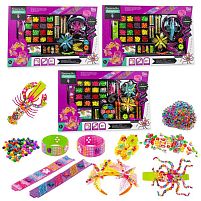 Креативні прикраси 49200 "4FUN Game Club", 3 види, браслет, обруч, аксесуари, намистини, в коробці