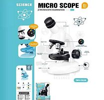 Мікроскоп 2503 A збільшення 100х, 200х та 600х, інструменти, зразки, баночки, підсвічування, в коробці